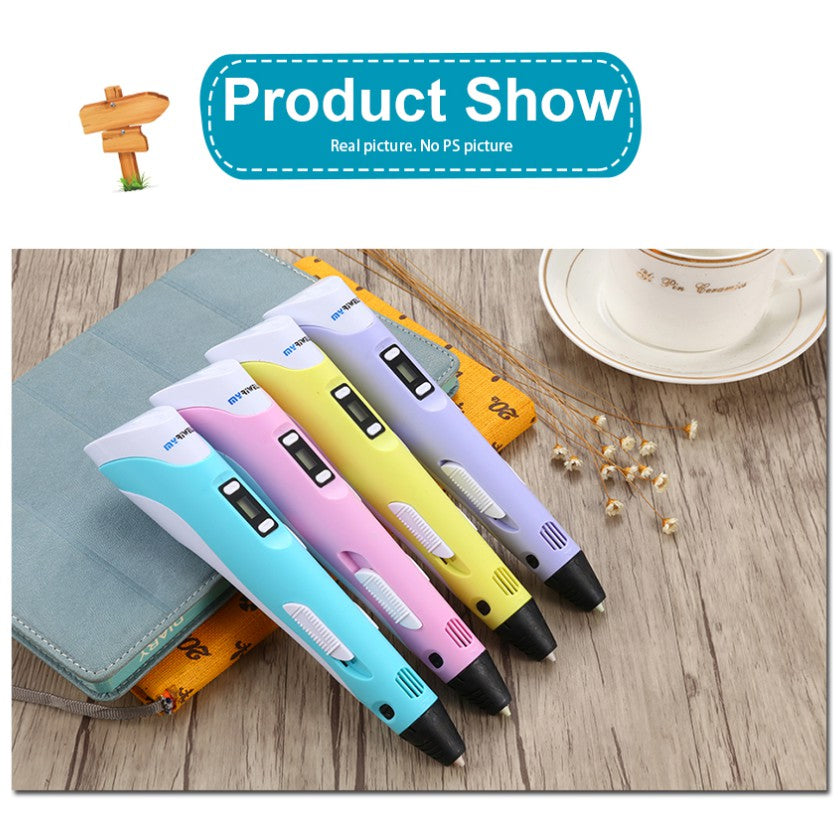 3D Printing Pen Digital Display Intelligent High Temperature 3D Graffiti Painting USB Pens