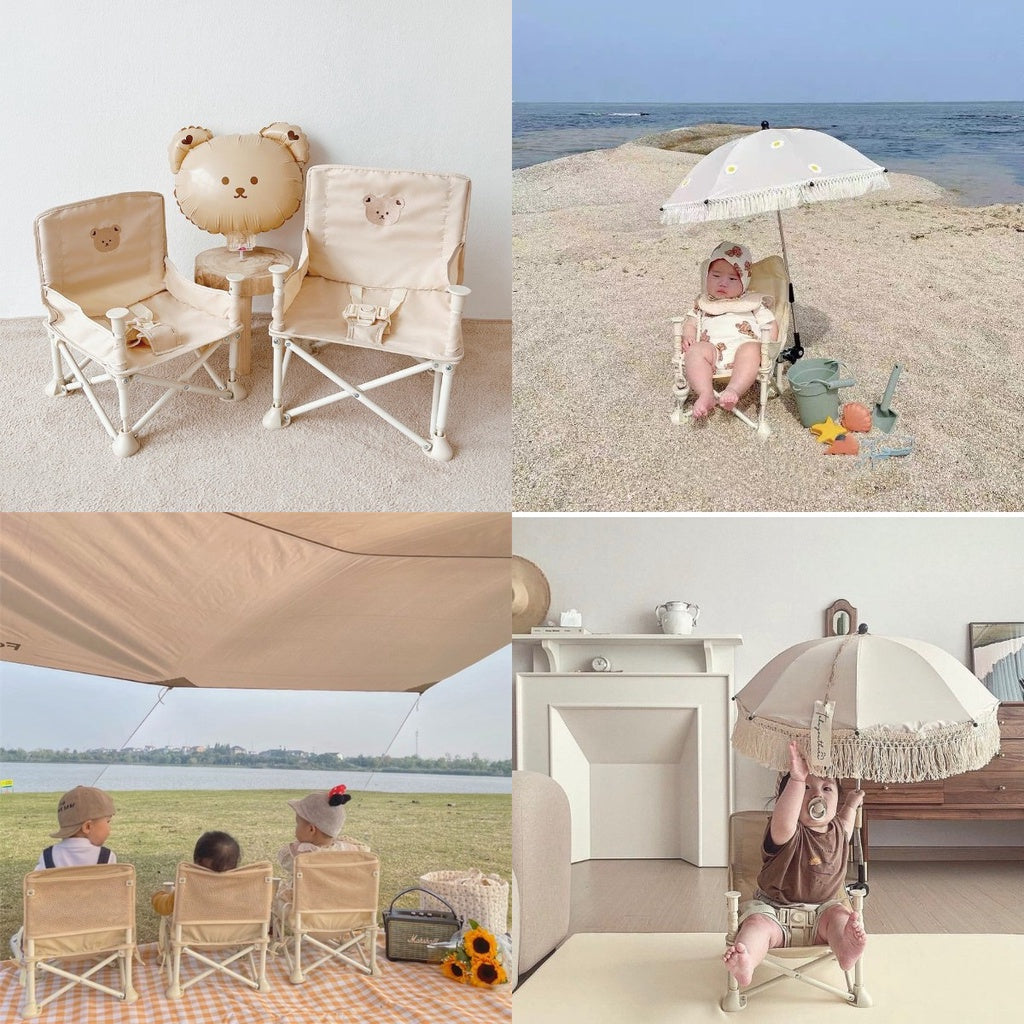 Ins Korean Baby Chair Kids Dining Chair Convenient Folding Picnic Chair for Children or Props for Baby Photography