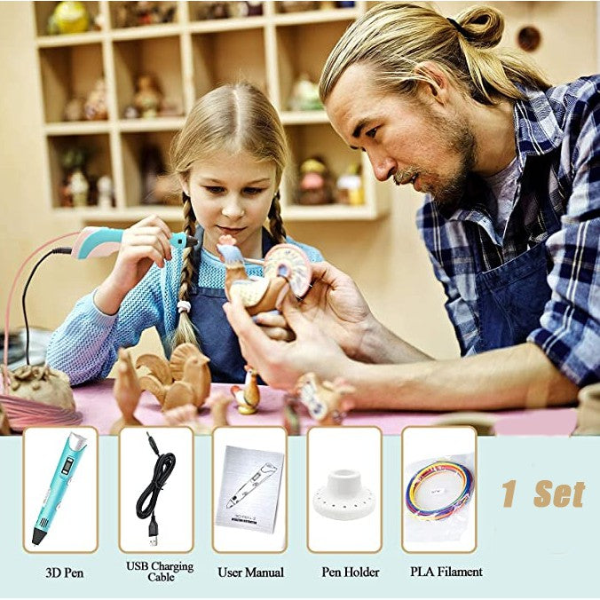 3D Printing Pen Digital Display Intelligent High Temperature 3D Graffiti Painting USB Pens