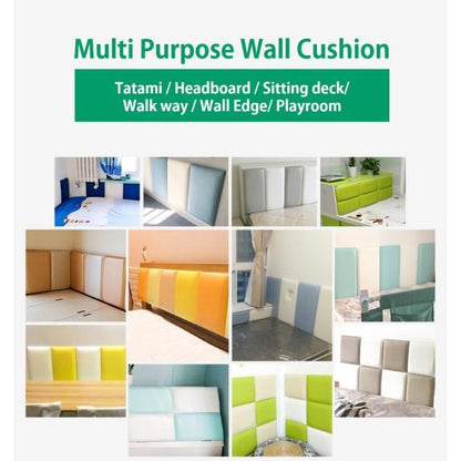 Wall Cushion Baby Protection Pad Wall Paper Headboard DIY Wall protector Playroom size 20x50/30x30CM