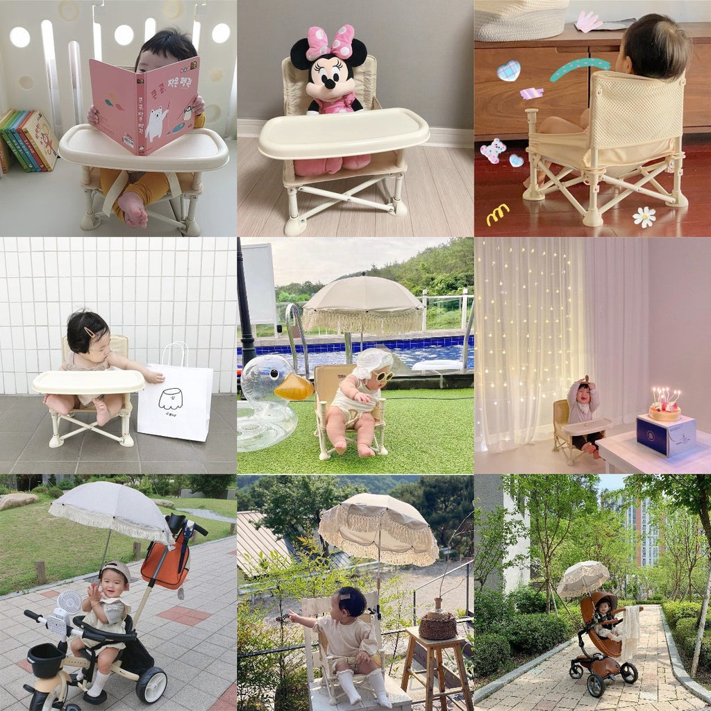 Ins Korean Baby Chair Kids Dining Chair Convenient Folding Picnic Chair for Children or Props for Baby Photography
