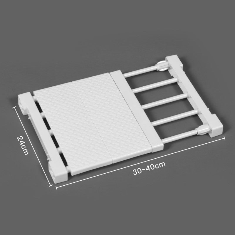 Specool® Extendable Wardrobe Shelf Adjustable Closet Organizer Rack Adjustable Extendable Wardrobe Shelf Space Saving