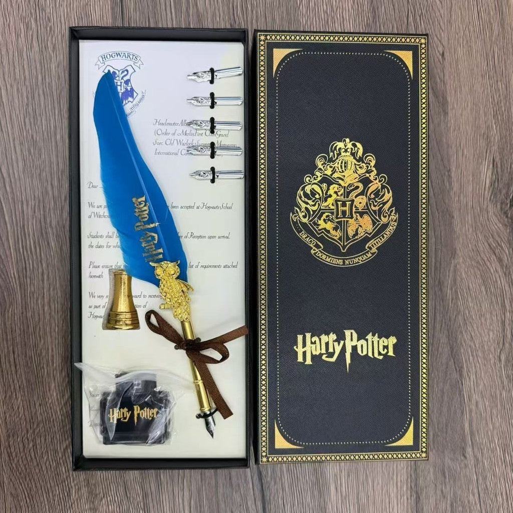 Harry Potter Magic Academy Feather Dip Pen Set with Gift Box Fountain Gift Set Birthday Gift Box