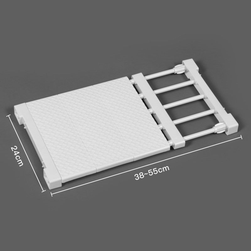 Specool® Extendable Wardrobe Shelf Adjustable Closet Organizer Rack Adjustable Extendable Wardrobe Shelf Space Saving