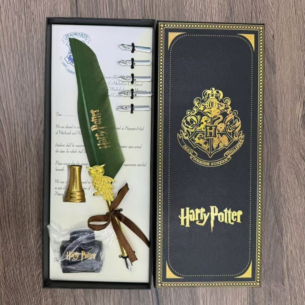 Harry Potter Magic Academy Feather Dip Pen Set with Gift Box Fountain Gift Set Birthday Gift Box