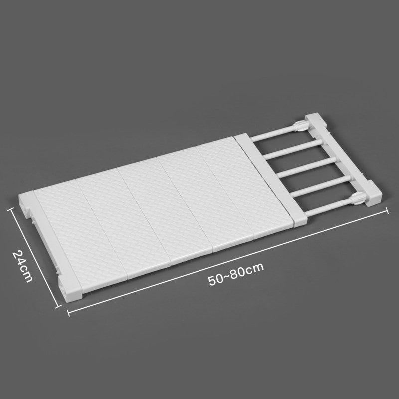 Specool® Extendable Wardrobe Shelf Adjustable Closet Organizer Rack Adjustable Extendable Wardrobe Shelf Space Saving