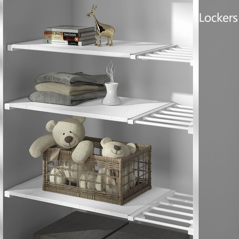 Specool® Extendable Wardrobe Shelf Adjustable Closet Organizer Rack Adjustable Extendable Wardrobe Shelf Space Saving