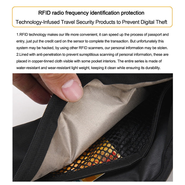 Travel Money Belt Bag Sport Waist Wallet RFID Blocking Anti-Theft Passport Sling bag for Men & Women