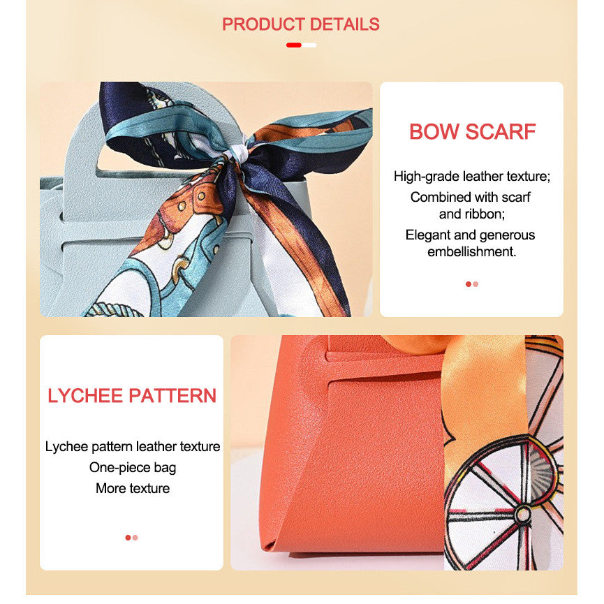 SG Stock Specool® PU Leather Candy Box with Ribbon,Candy Packaging Hand-held Gift Bag for Wedding Birthday Party
