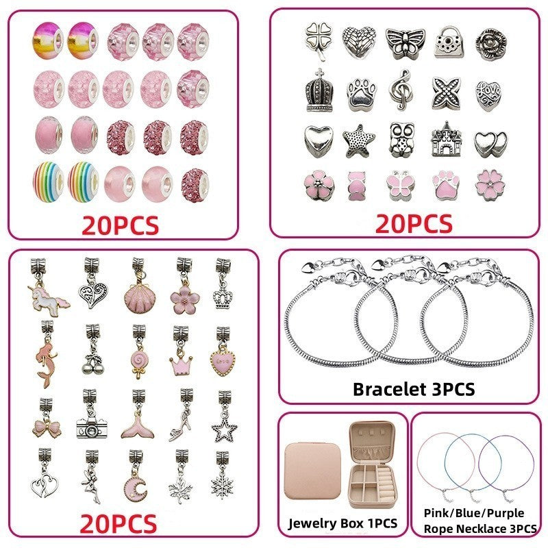 66Pcs/Set Children's DIY Bracelets Birthdays Gifts Educational Toys Diy Beaded Bracelet Creative Jewelry Set Girls' Gift