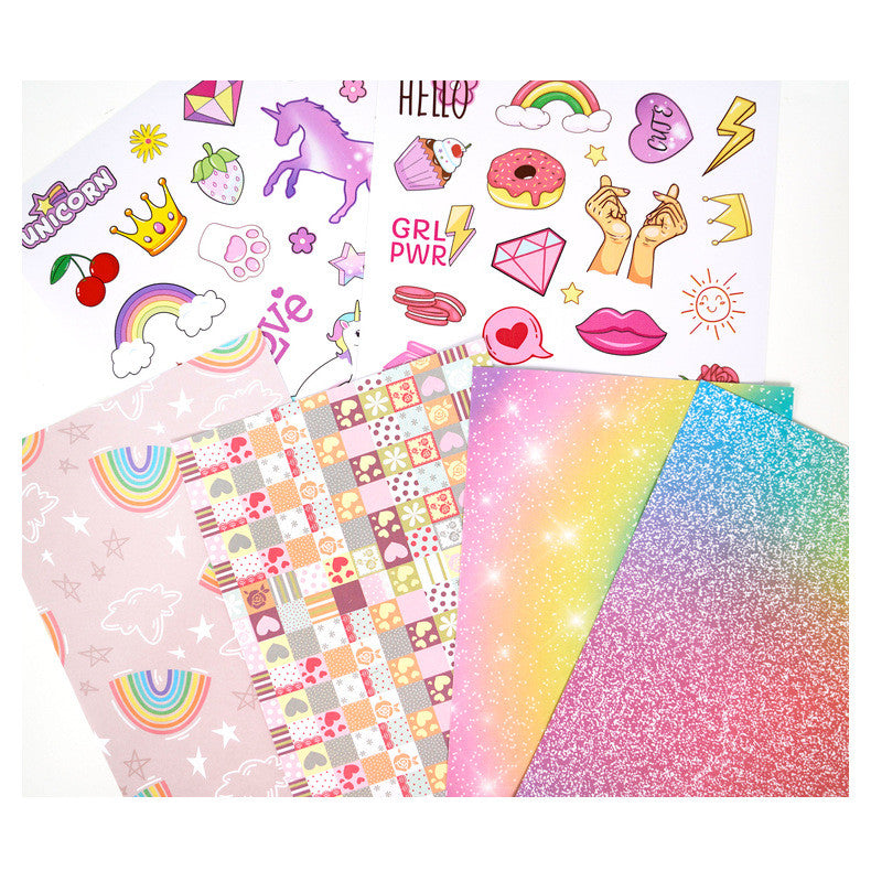DIY Journal Set Children's Diary Set Pink Girl Birthday Gift Scrapbook