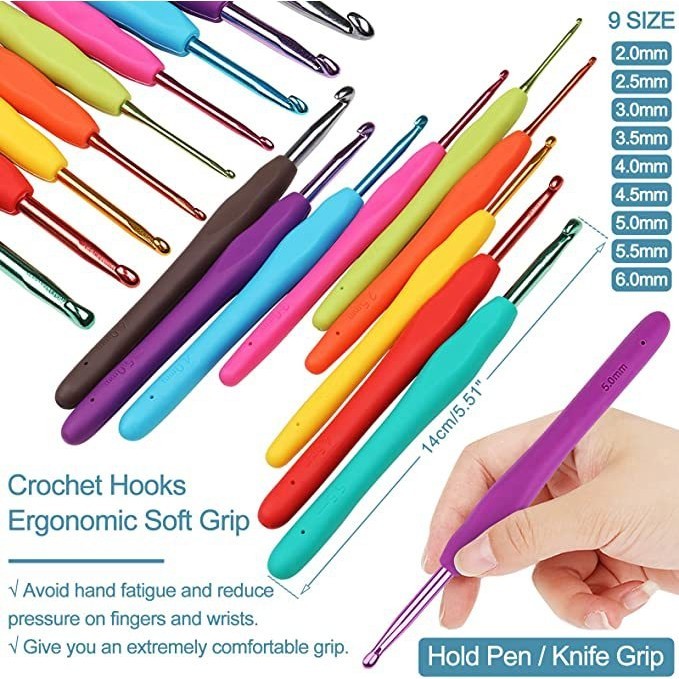 DIY Crochet Complete Material Pack Portable Knitting Tools Crochet Set Yarn Knitting Needles Sewing Tools