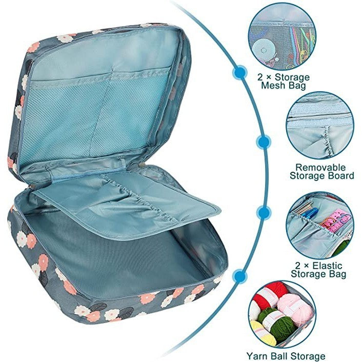 DIY Crochet Complete Material Pack Portable Knitting Tools Crochet Set Yarn Knitting Needles Sewing Tools