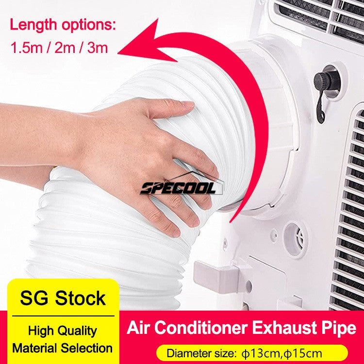 SG Specool® 3M Flexible Air Conditioner Exhaust Pipe Vent Hose Duct Outlet Diameter 130/150mm Telescopic Exhaust Duct