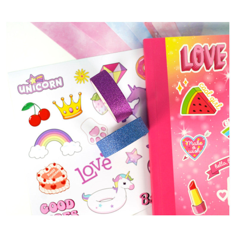 DIY Journal Set Children's Diary Set Pink Girl Birthday Gift Scrapbook
