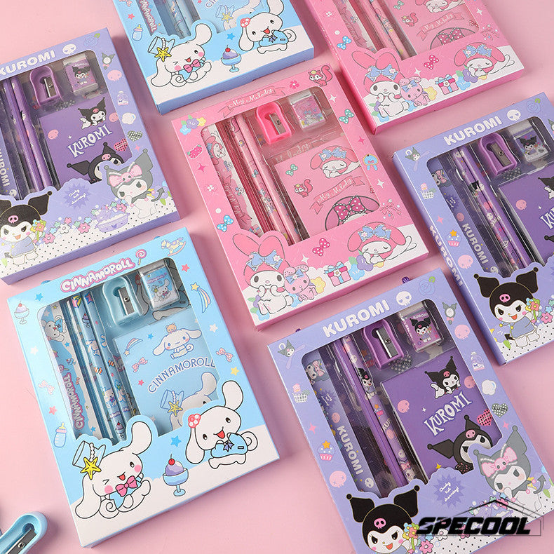 6Pcs/Set Stationery Gift Box Elementary School Student Gifts Kids Reward Gifts Set
