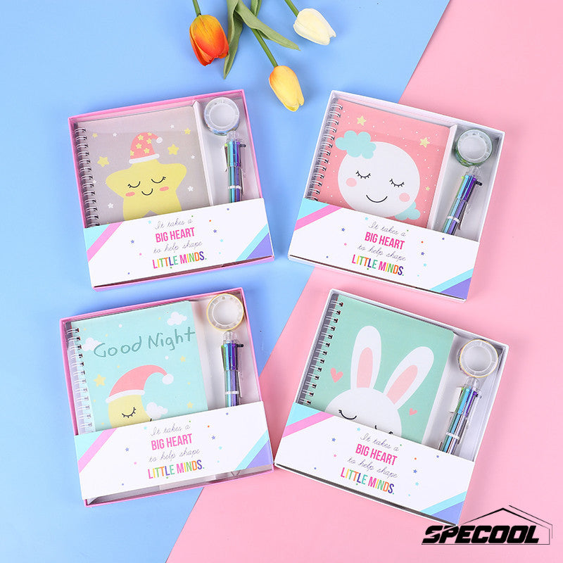 Kids Notebook Gift Set Children Gift Cartoon Color Notepad Diary Elementary School Student Prize Set