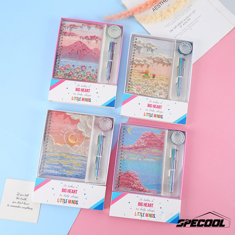 Kids Notebook Gift Set Children Gift Cartoon Color Notepad Diary Elementary School Student Prize Set