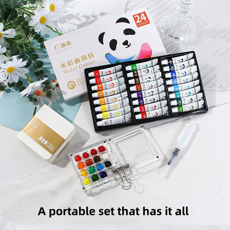 Anakkidsg---Compact Watercolor Palette Set in Clear Acrylic Case with Pocket-size Sketchbook for Painting on the Go