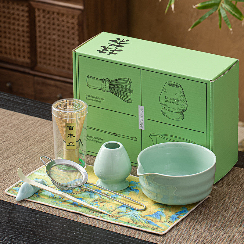 Specool® 7Pcs/Set Matcha Tea Kit Matcha Whisk Tea Bowl Set Tools Tea Ceremony Gift Set for Friends