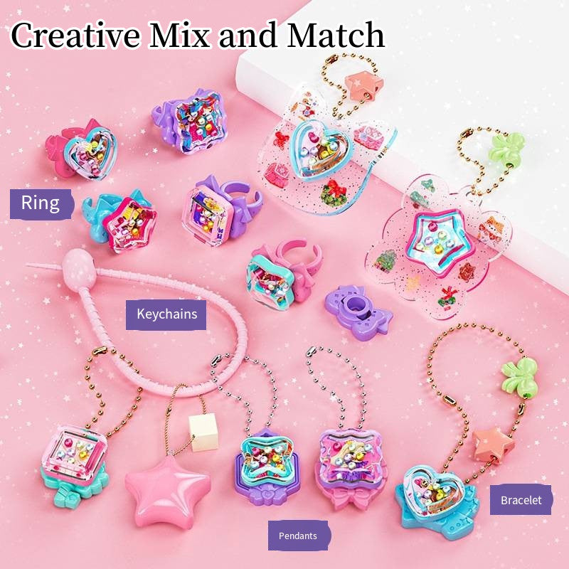 SG Kids DIY Jewelry Making Kit Handmade Ring Bracelet Pendant Crafts Toy For Girl's Birthday Christmas Gifts