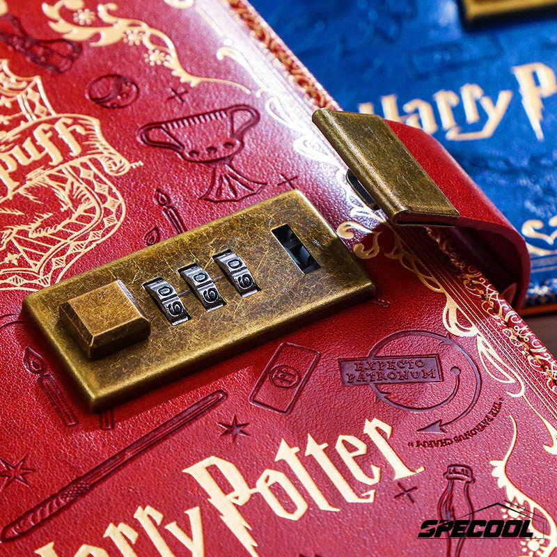 Kids Gift Set Harry Potter PU Leather Notebook With Password Lock A5 Colored Pages Hogwarts Diary Students Gifts