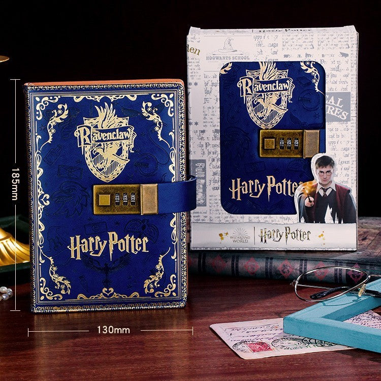 Kids Gift Set Harry Potter PU Leather Notebook With Password Lock A5 Colored Pages Hogwarts Diary Students Gifts