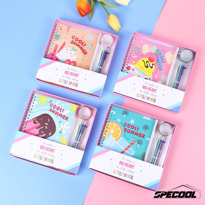 Kids Notebook Gift Set Children Gift Cartoon Color Notepad Diary Elementary School Student Prize Set