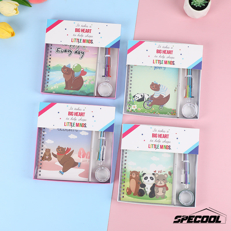 Kids Notebook Gift Set Children Gift Cartoon Color Notepad Diary Elementary School Student Prize Set