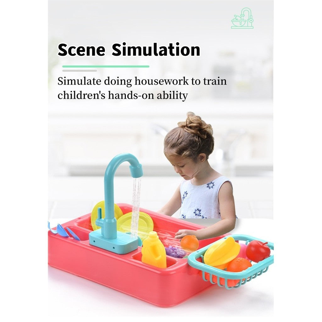 Toddler Kitchen Sink Wash Basin Play Set Toys Children Play House Toys Kids Educational Toys