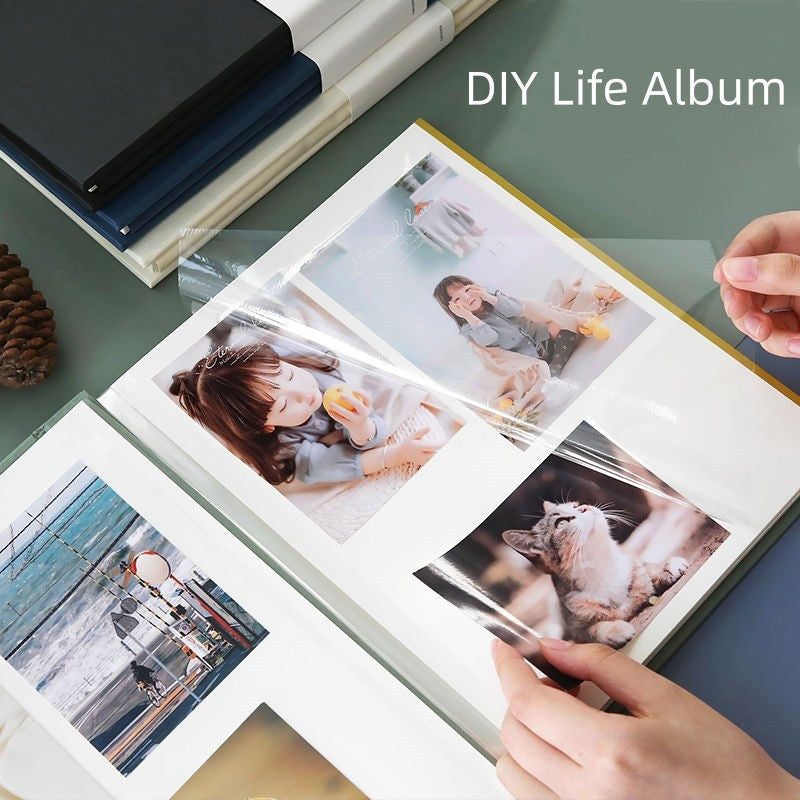 Linen DIY Self Adhesive Photo Album Photo Book Scrapbook Wedding/Baby Album 3R/4R/5R Birthday Gift Anniversary