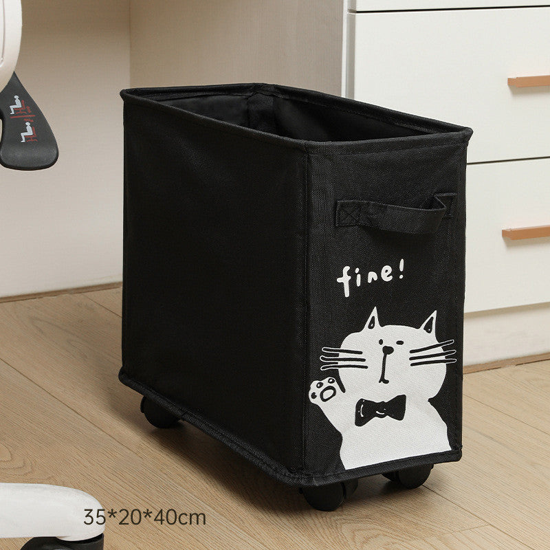 Specool® Foldable Oxford Cloth Storage Basket Laundry Basket With Universal Wheels Household Sundries Storage Basket