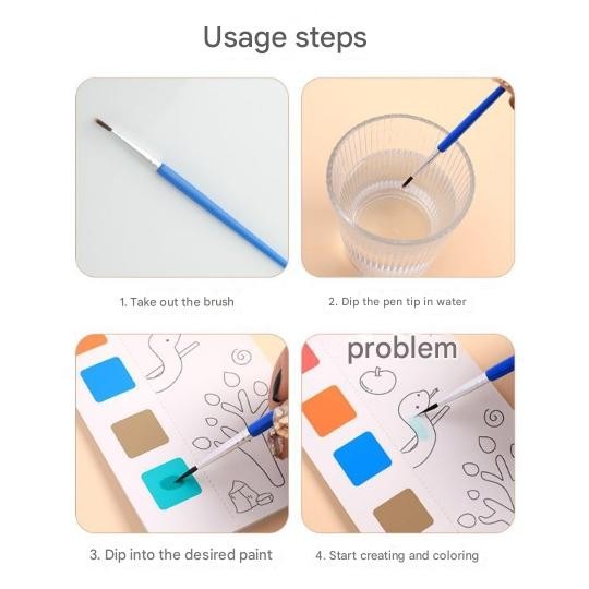 Water-Activated Paint Book for Kids | Early Education Coloring Book | Creative DIY Watercolor Doodle Pad
