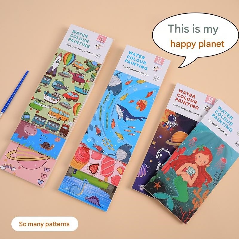 Water-Activated Paint Book for Kids | Early Education Coloring Book | Creative DIY Watercolor Doodle Pad