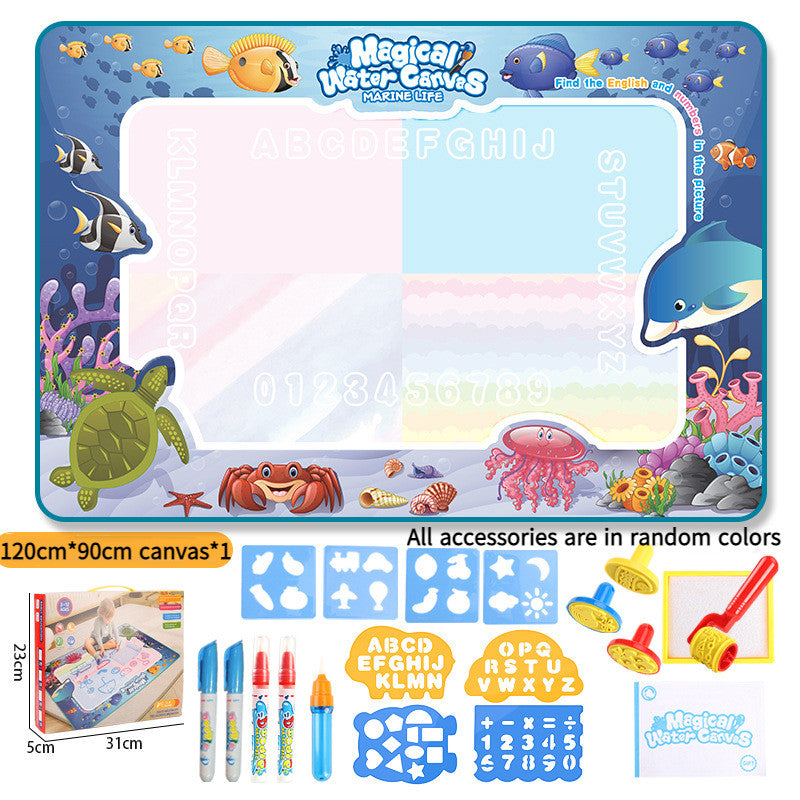 Magic water canvas set, repeated graffiti canvas, children's painting oversized clear water painting blanket