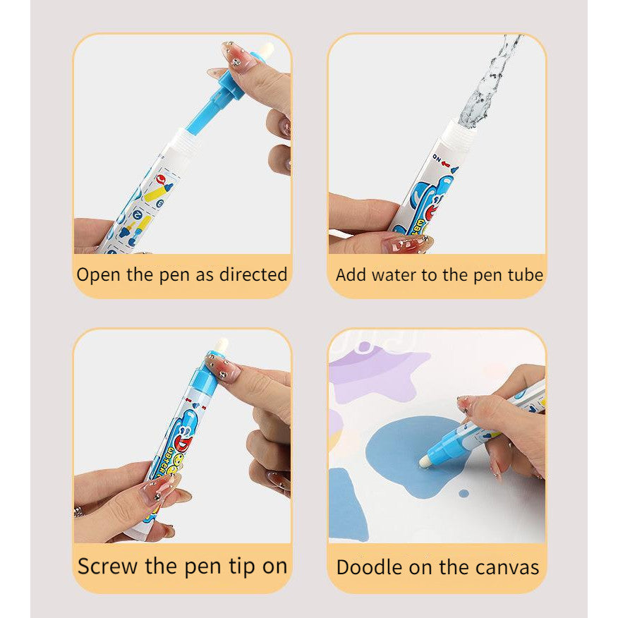 Magic water canvas set, repeated graffiti canvas, children's painting oversized clear water painting blanket