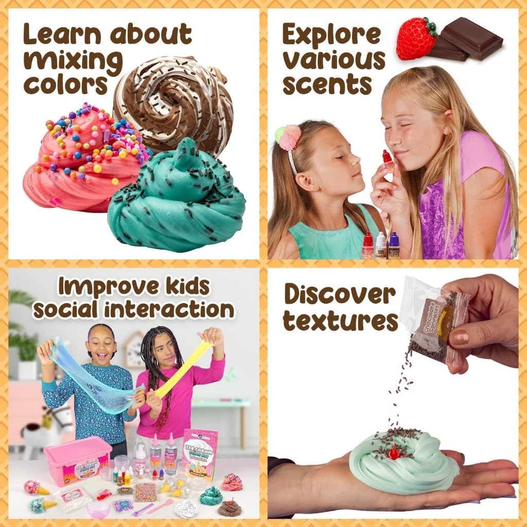 Slime Kit Slime DIY Making Kit For Girls Boys Ice Cream Slime Mermaid Slime Sweet Treat Slime Shimmer Slim