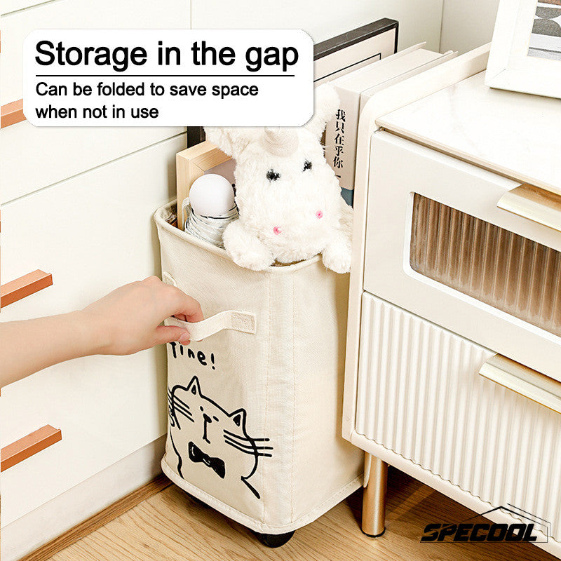 Specool® Foldable Oxford Cloth Storage Basket Laundry Basket With Universal Wheels Household Sundries Storage Basket