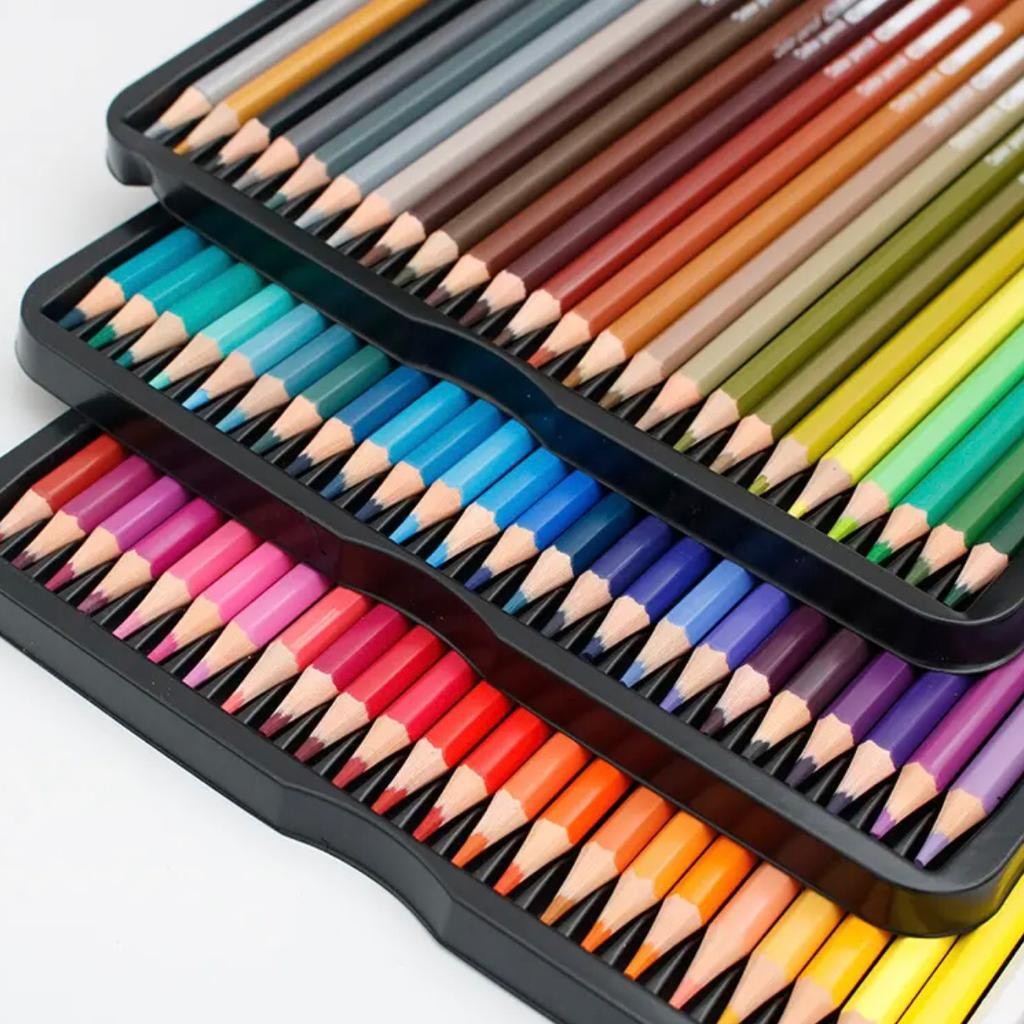 Anakkidsg---Lron Box Set Colour 72 Color Lead Hexagonal Rod Oily Color Pencil