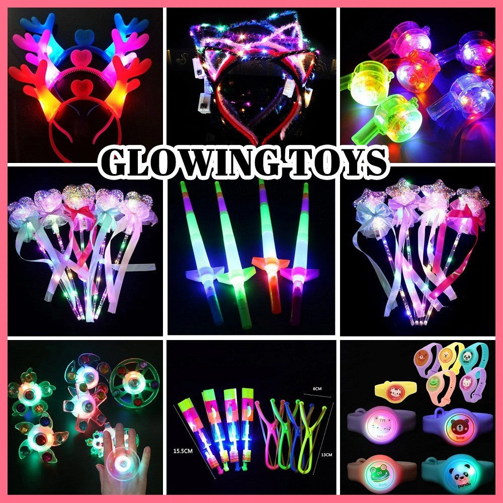 Kids Glowing Toys Party Toys Glowing Headband / Whistle / Gyro Ring / Birthday Gift Toys