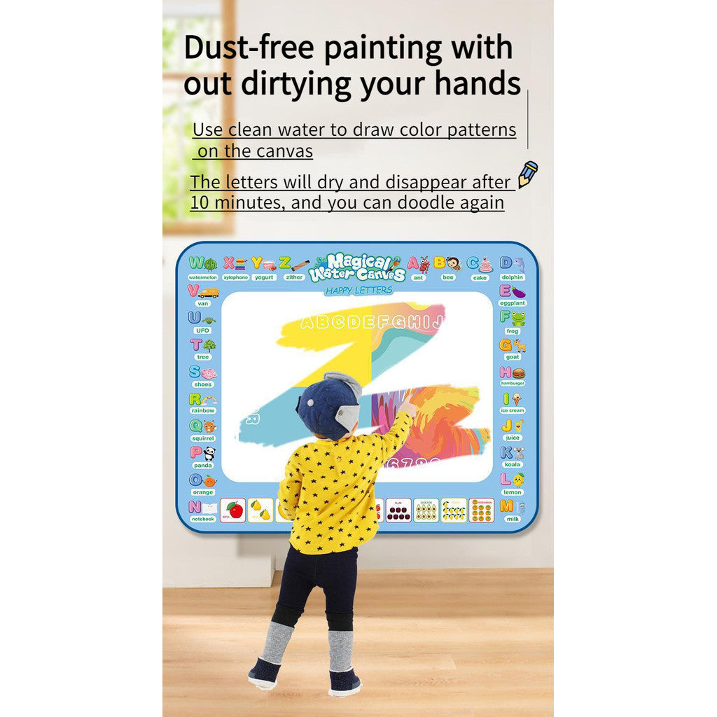 Magic water canvas set, repeated graffiti canvas, children's painting oversized clear water painting blanket