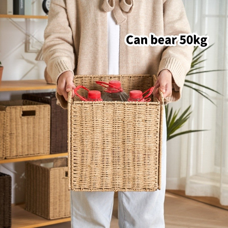 TasBagShop Hand-woven Basket Foldable Laundry Basket Toy Clothing Storage KALLAX Collapsible
