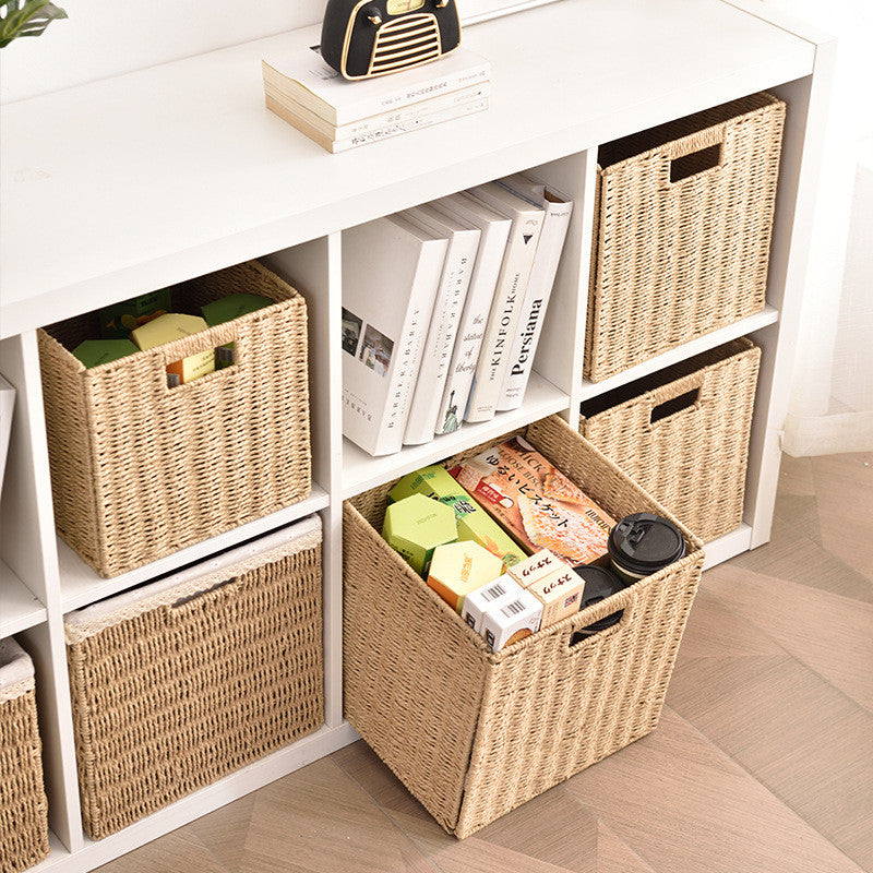 TasBagShop Hand-woven Basket Foldable Laundry Basket Toy Clothing Storage KALLAX Collapsible