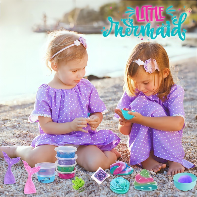 Slime Kit Slime DIY Making Kit For Girls Boys Ice Cream Slime Mermaid Slime Sweet Treat Slime Shimmer Slim