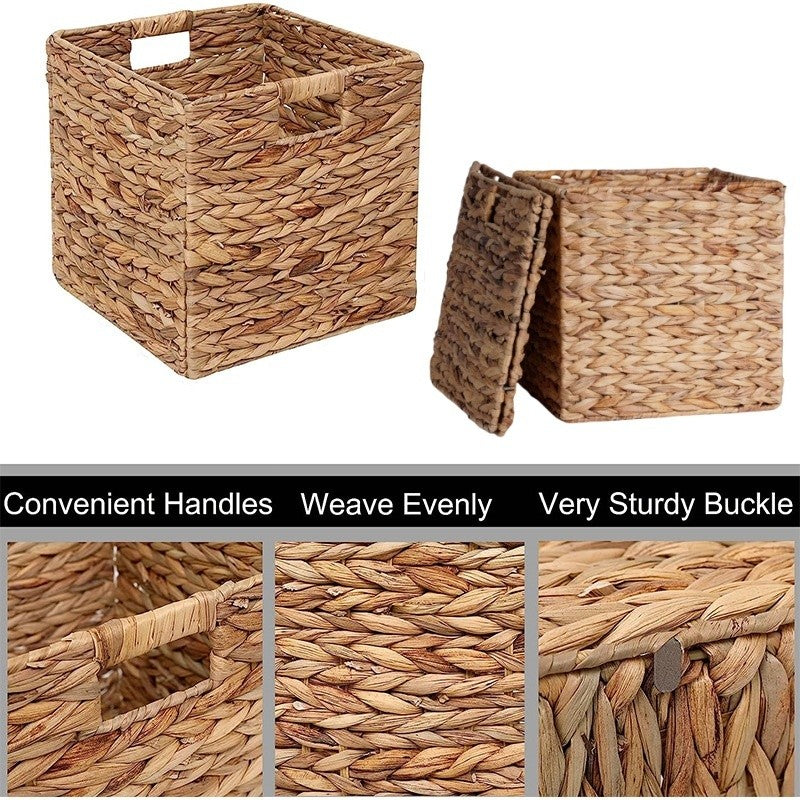 TasBagShop Hand-woven Basket Foldable Laundry Basket Toy Clothing Storage KALLAX Collapsible