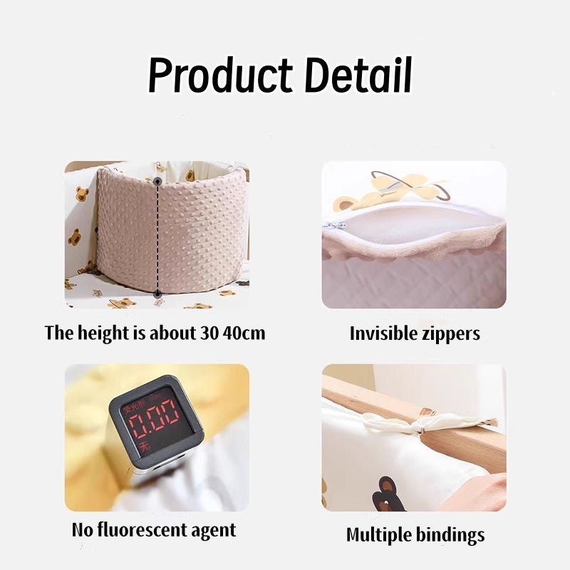 SG STOCK 40cm Height Baby Plush Bumper Crib Around Cushion Bedding Crib Cot Cushion Safety Protector For Toddler