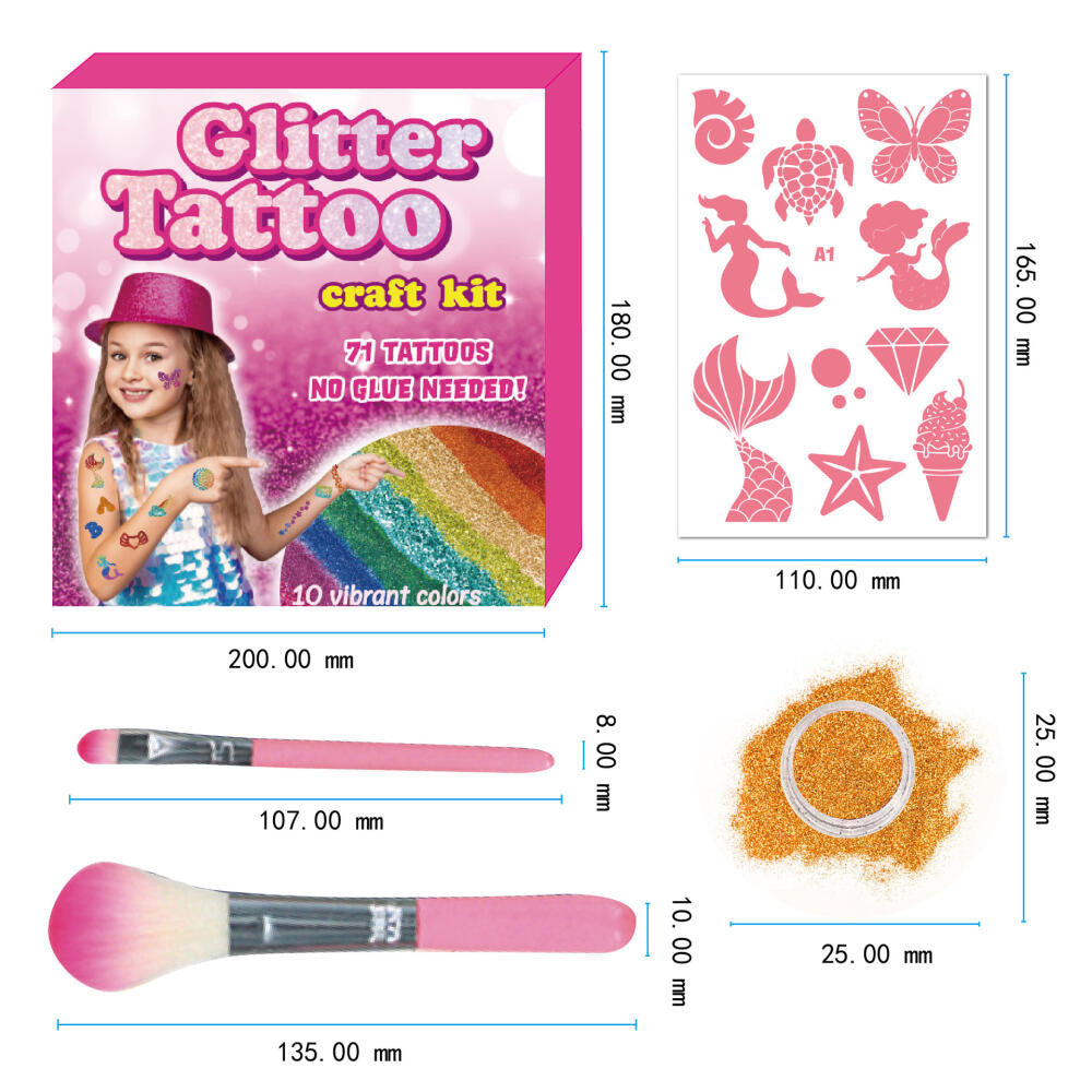 Tattoo Kit for Kids Glitter Tattoo Children Cartoon Fake Tattoo Waterproof Sticker Body Art For Boy Girl DIY Body Paint