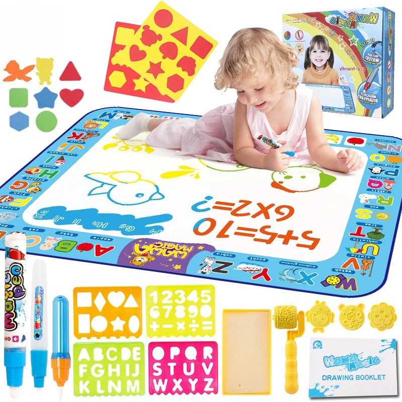 Magic water canvas set, repeated graffiti canvas, children's painting oversized clear water painting blanket