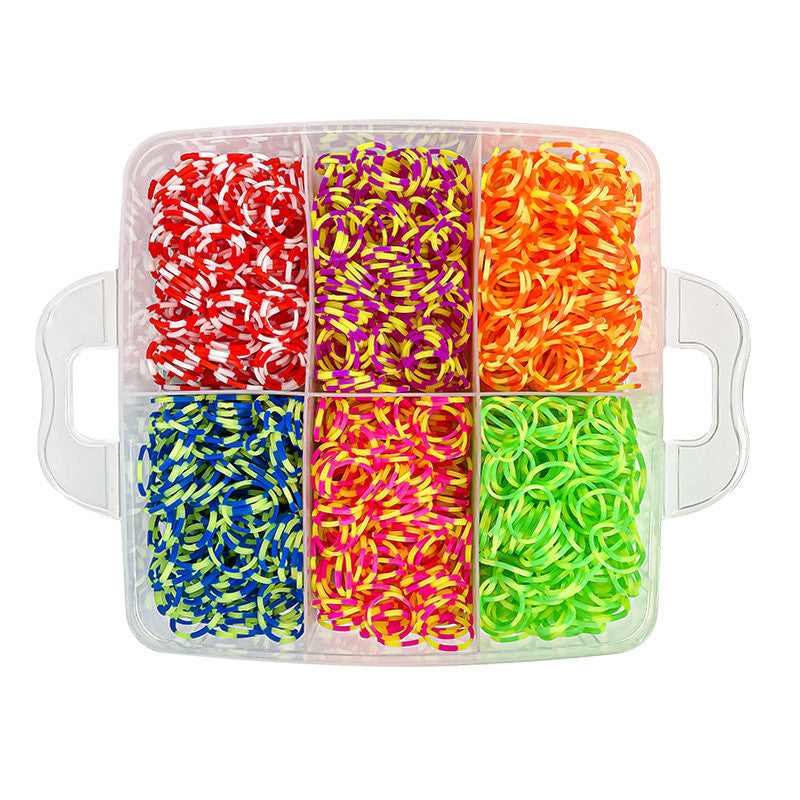 3 Layers Creative Colorful Loom Bands Set Rainbow Bracelet Making Kit DIY Rubber Band Woven Bracelets Craft Toy