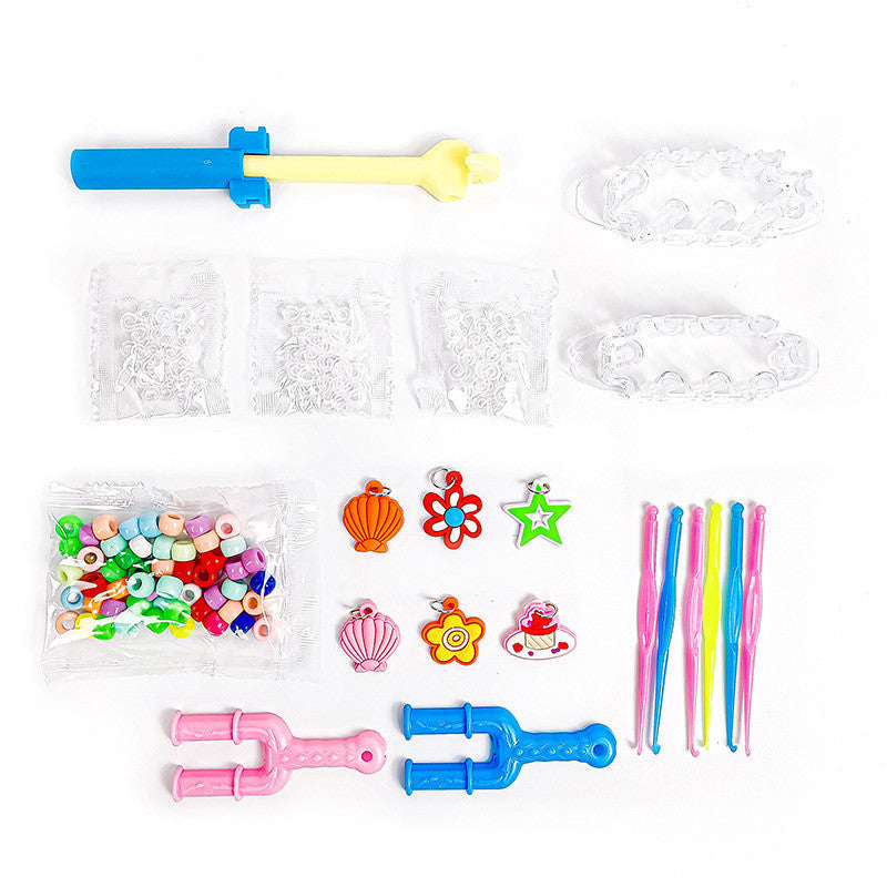 3 Layers Creative Colorful Loom Bands Set Rainbow Bracelet Making Kit DIY Rubber Band Woven Bracelets Craft Toy